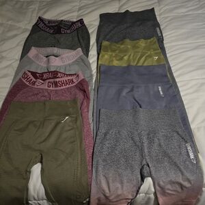 Gymshark Leggings Collection - Gray, Pink, Olive, Yellow